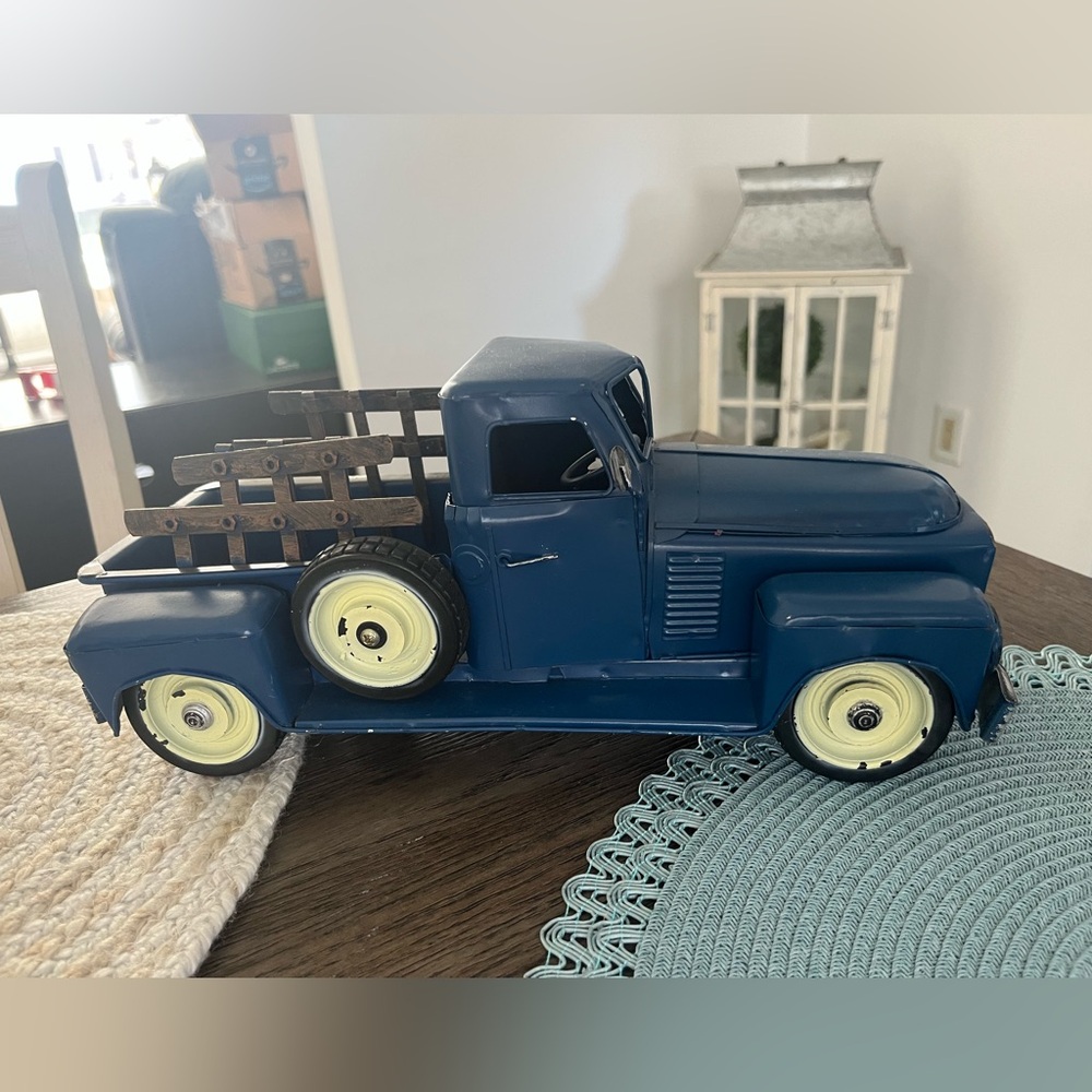 Vintage Style Blue Toy Truck